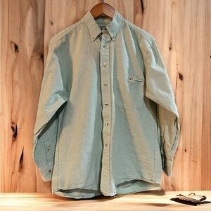 Three Rivers Button Down Long Sleeve Shirt - Mens Size Small - Green